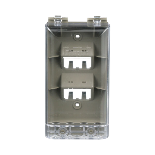 Placa de Pared Vertical, Resistente al Agua con Protección IP56, Acepta 4 Módulos Mini-Com, Color Gris