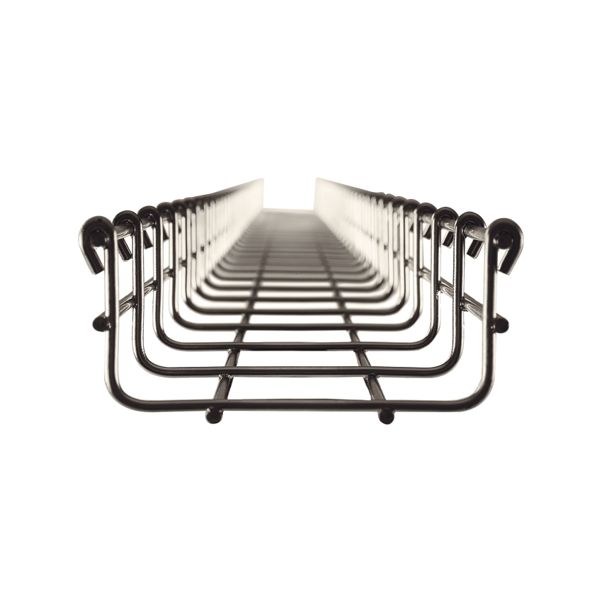 Charola tipo malla 54/100 mm, con acabado Acero Inoxidable 304L, hasta 86 cables Cat6, tramo 3 m