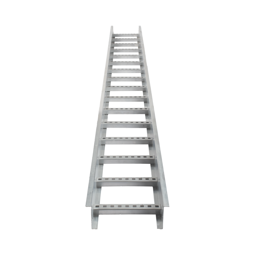 Escalera de Aluminio Portacables / Perfil Z / Peralte 3 1/4" /Paso 9" / Ancho 9" / 3.66 metros / Capacidad Máx. 205 Cables / Incluye Cople Union y Tornillería