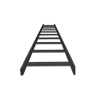 (CHET1X12EPK) ESCALERA TUBULAR 1.5 DE PERALTE X 12 ANCHO X 3m LARGO PINT EPOX COLOR NEGRO, INCLUYE COPLE y TORNILLERIa