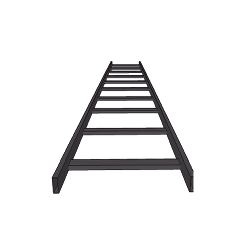 (CHET1X12EPK) ESCALERA TUBULAR 1.5 DE PERALTE X 12 ANCHO X 3m LARGO PINT EPOX COLOR NEGRO, INCLUYE COPLE y TORNILLERIa