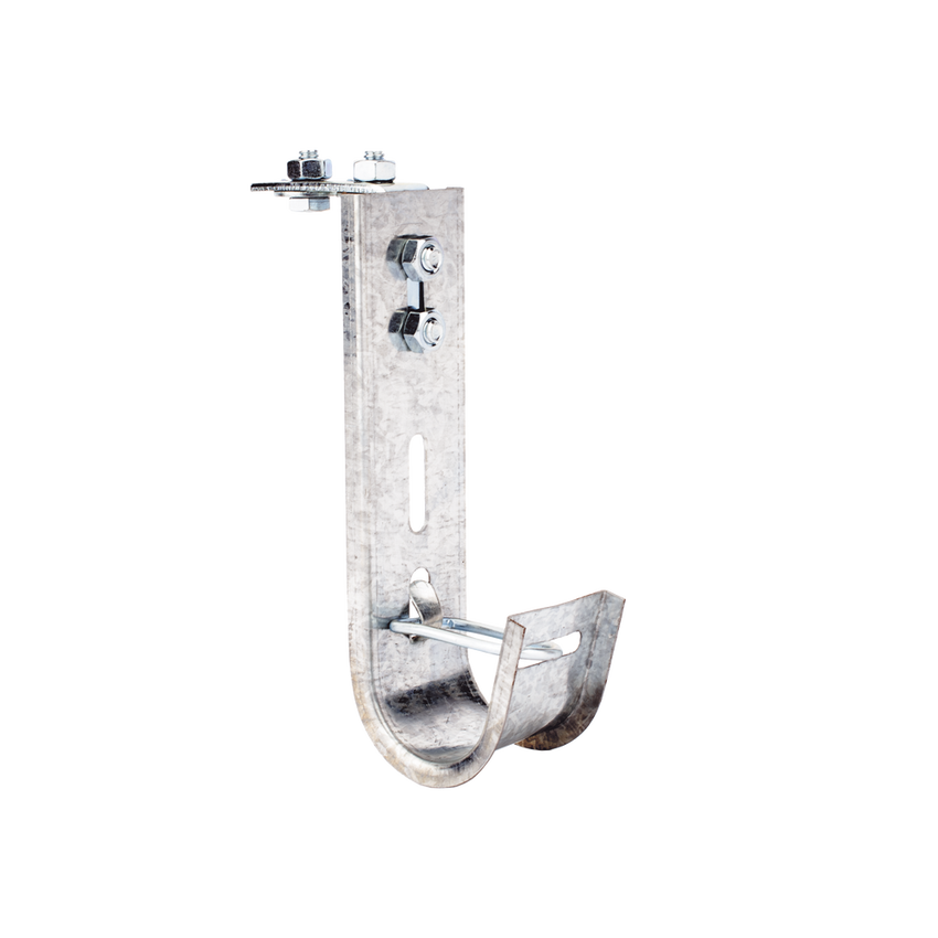Soporte (Gancho) tipo J-Hook, hasta 14 cables Cat6, ideal para soportar cableado en los espacios de manipulación al aire, Para instalación en interior