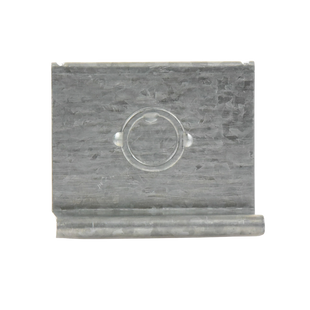 Placa salida a tubo automática con chequeador 1/2 y 3/4 de 66 mm, con acabado Electro Zinc