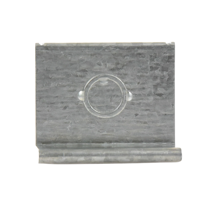 Placa salida a tubo automática con chequeador 1/2 y 3/4 de 66 mm, con acabado Electro Zinc