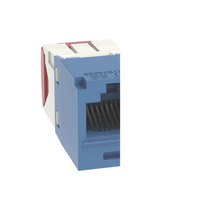 Conector Jack RJ45 Estilo TG, Mini-Com, Categoría 5e, de 8 Posiciones y 8 Cables, Color Azul