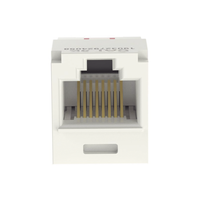 Conector Jack RJ45 Estilo TG, Mini-Com, Categoría 5e, de 8 Posiciones y 8 Cables, Color Blanco Mate