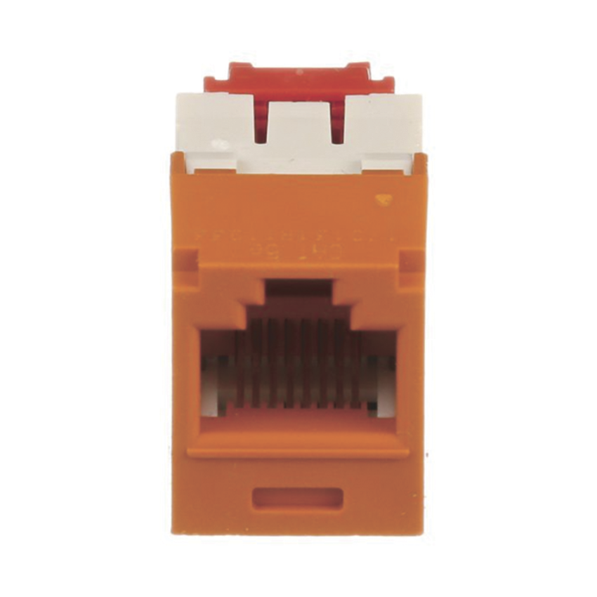 Conector Jack RJ45 Estilo TG, Mini-Com, Categor�a 5e, de 8 Posiciones y 8 Cables, Color Naranja
