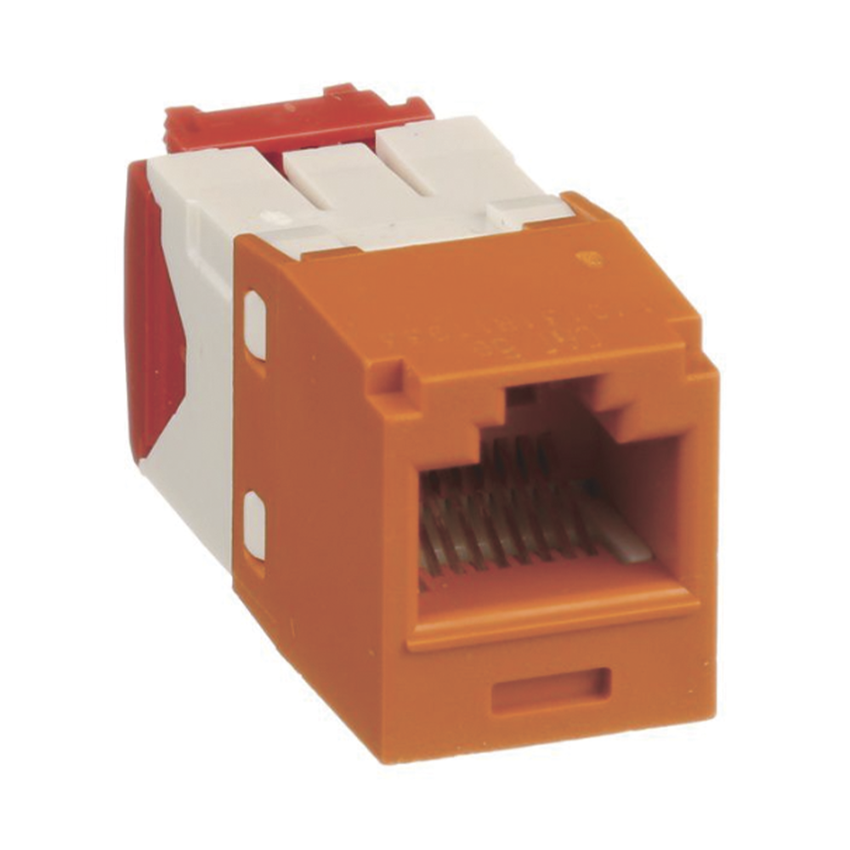 Conector Jack RJ45 Estilo TG, Mini-Com, Categor�a 5e, de 8 Posiciones y 8 Cables, Color Naranja