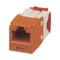 Conector Jack RJ45 Estilo TG, Mini-Com, Categoría 5e, de 8 posiciones y 8 cables, Color Naranja