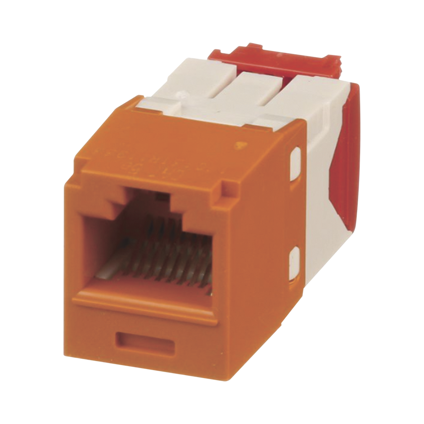 Conector Jack RJ45 Estilo TG, Mini-Com, Categor�a 5e, de 8 Posiciones y 8 Cables, Color Naranja