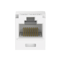 Conector Jack RJ45 Estilo TG, Mini-Com, Categoría 5e, de 8 Posiciones y 8 Cables, Color Blanco
