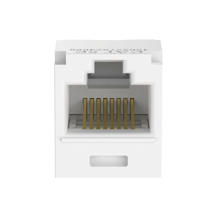 Conector Jack RJ45 Estilo TG, Mini-Com, Categoría 5e, de 8 Posiciones y 8 Cables, Color Blanco