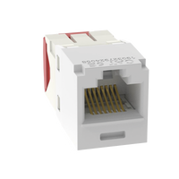 Conector Jack RJ45 Estilo TG, Mini-Com, Categoría 5e, de 8 posiciones y 8 cables, Color Blanco