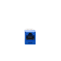 Conector Jack RJ45 Estilo TG, Mini-Com, Categoría 6, de 8 Posiciones y 8 Cables, Color Azul