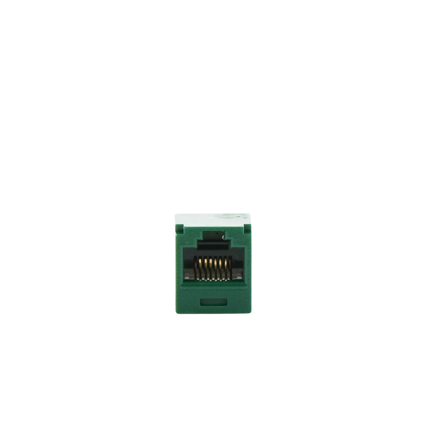 Conector Jack RJ45 Estilo TG, Mini-Com, Categoría 6, de 8 Posiciones y 8 Cables, Color Verde