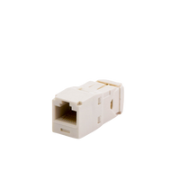 Conector Jack RJ45 Estilo TG, Mini-Com, Categoría 6, de 8 Posiciones y 8 Cables, Color Blanco Mate