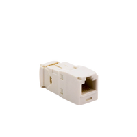 Conector Jack RJ45 Estilo TG, Mini-Com, Categoría 6, de 8 Posiciones y 8 Cables, Color Blanco Mate