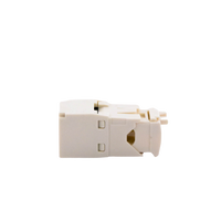 Conector Jack RJ45 Estilo TG, Mini-Com, Categoría 6, de 8 Posiciones y 8 Cables, Color Blanco Mate