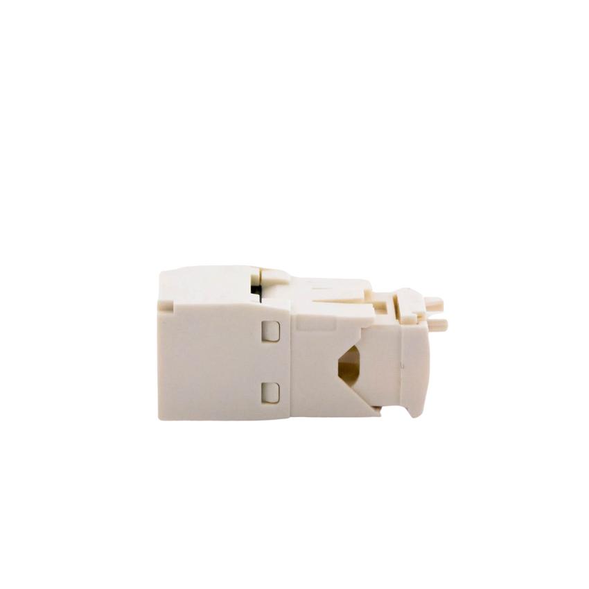 Conector Jack RJ45 Estilo TG, Mini-Com, Categoría 6, de 8 Posiciones y 8 Cables, Color Blanco Mate