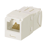 Conector Jack RJ45 Estilo TG, Mini-Com, Categoría 6, de 8 posiciones y 8 cables, Color Blanco Mate