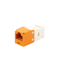 Conector Jack RJ45 Estilo TG, Mini-Com, Categoría 6, de 8 Posiciones y 8 Cables, Color Naranja
