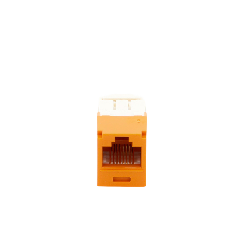 Conector Jack RJ45 Estilo TG, Mini-Com, Categoría 6, de 8 Posiciones y 8 Cables, Color Naranja