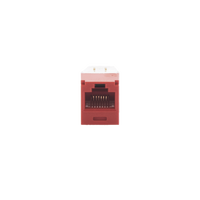 Conector Jack RJ45 Estilo TG, Mini-Com, Categoría 6, de 8 Posiciones y 8 Cables, Color Rojo