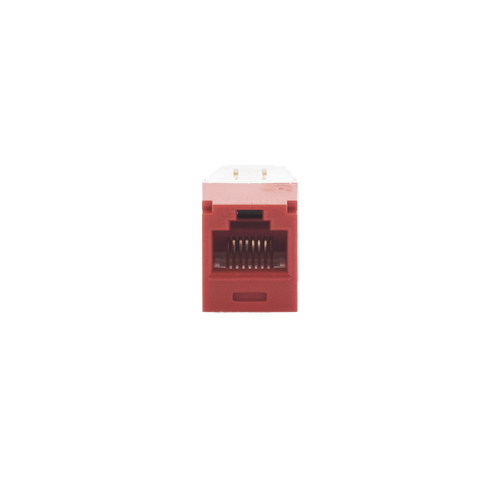 Conector Jack RJ45 Estilo TG, Mini-Com, Categoría 6, de 8 Posiciones y 8 Cables, Color Rojo