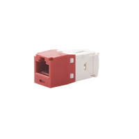 Conector Jack RJ45 Estilo TG, Mini-Com, Categoría 6, de 8 Posiciones y 8 Cables, Color Rojo