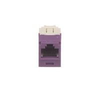 Conector Jack RJ45 Estilo TG, Mini-Com, Categoría 6, de 8 Posiciones y 8 Cables, Color Violeta