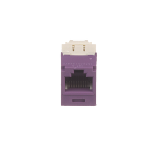 Conector Jack RJ45 Estilo TG, Mini-Com, Categoría 6, de 8 Posiciones y 8 Cables, Color Violeta