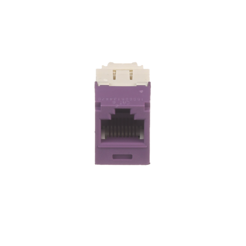 Conector Jack RJ45 Estilo TG, Mini-Com, Categoría 6, de 8 Posiciones y 8 Cables, Color Violeta