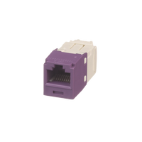 Conector Jack RJ45 Estilo TG, Mini-Com, Categoría 6, de 8 Posiciones y 8 Cables, Color Violeta