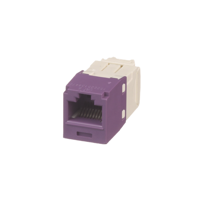 Conector Jack RJ45 Estilo TG, Mini-Com, Categoría 6, de 8 Posiciones y 8 Cables, Color Violeta