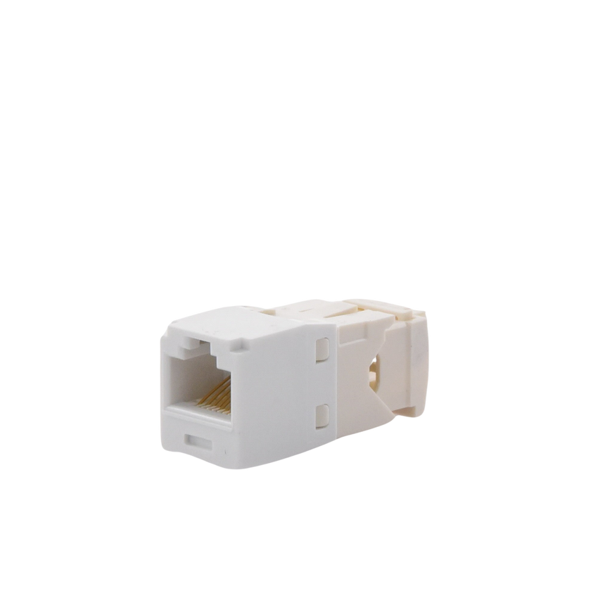 Conector Jack RJ45 Estilo TG, Mini-Com, Categoría 6, de 8 Posiciones y 8 Cables, Color Blanco