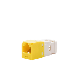 Conector Jack RJ45 Estilo TG, Mini-Com, Categoría 6, de 8 Posiciones y 8 Cables, Color Amarillo