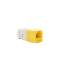 Conector Jack RJ45 Estilo TG, Mini-Com, Categoría 6, de 8 Posiciones y 8 Cables, Color Amarillo
