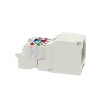 Conector Jack RJ45 Estilo TP, Mini-Com, Categoría 6, de 8 Posiciones y 8 Cables, Color Blanco Mate