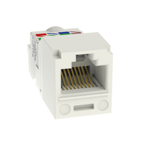Conector Jack RJ45 Estilo TP, Mini-Com, Categoría 6, de 8 Posiciones y 8 Cables, Color Blanco Mate
