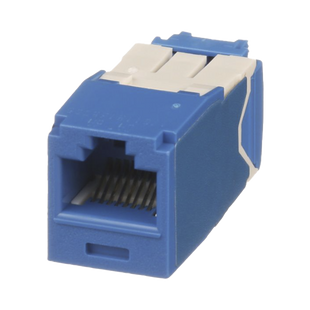 Conector Jack RJ45 Estilo TG, Mini-Com, Categoría 6A, de 8 Posiciones y 8 Cables, Color Azul