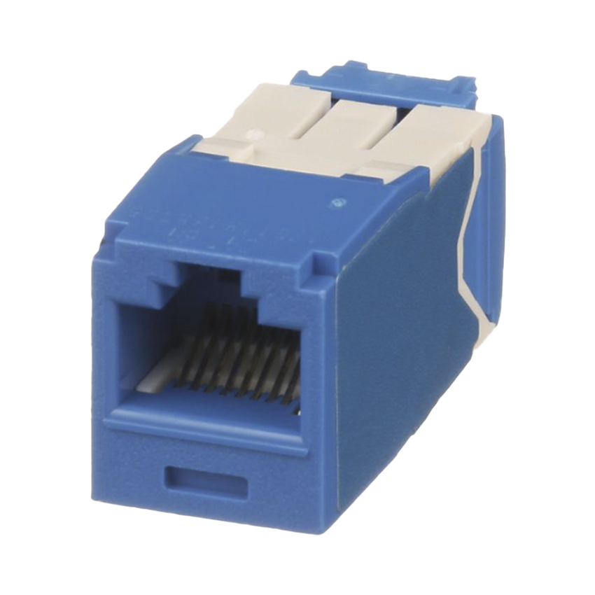 Conector Jack RJ45 Estilo TG, Mini-Com, Categoría 6A, de 8 Posiciones y 8 Cables, Color Azul