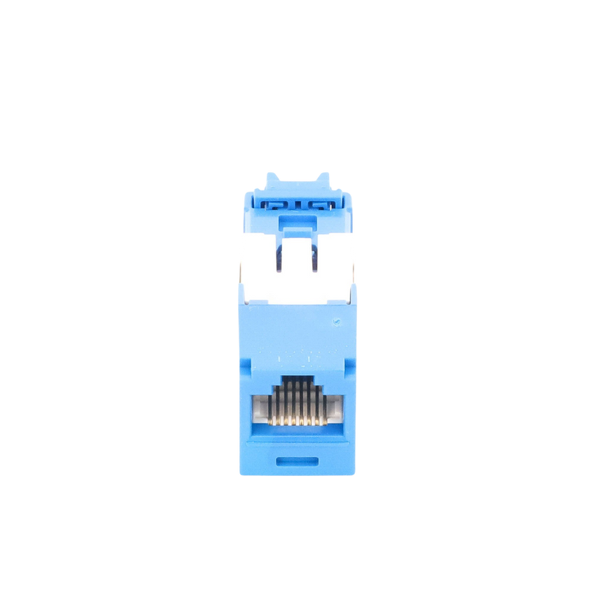 Conector Jack RJ45 Estilo TG, Mini-Com, Categoría 6A, de 8 Posiciones y 8 Cables, Color Azul