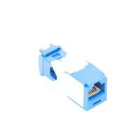 Conector Jack RJ45 Estilo TG, Mini-Com, Categoría 6A, de 8 Posiciones y 8 Cables, Color Azul
