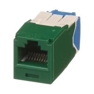 Conector Jack RJ45 Estilo TG, Mini-Com, Categoría 6A, de 8 posiciones y 8 cables, Color Verde