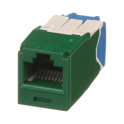 Conector Jack RJ45 Estilo TG, Mini-Com, Categoría 6A, de 8 posiciones y 8 cables, Color Verde