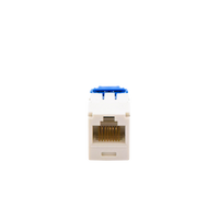 Conector Jack RJ45 Estilo TG, Mini-Com, Categoría 6A, de 8 Posiciones y 8 Cables, Color Blanco Mate