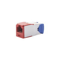 Conector Jack RJ45 Estilo TG, Mini-Com, Categoría 6A, de 8 Posiciones y 8 Cables, Color Rojo