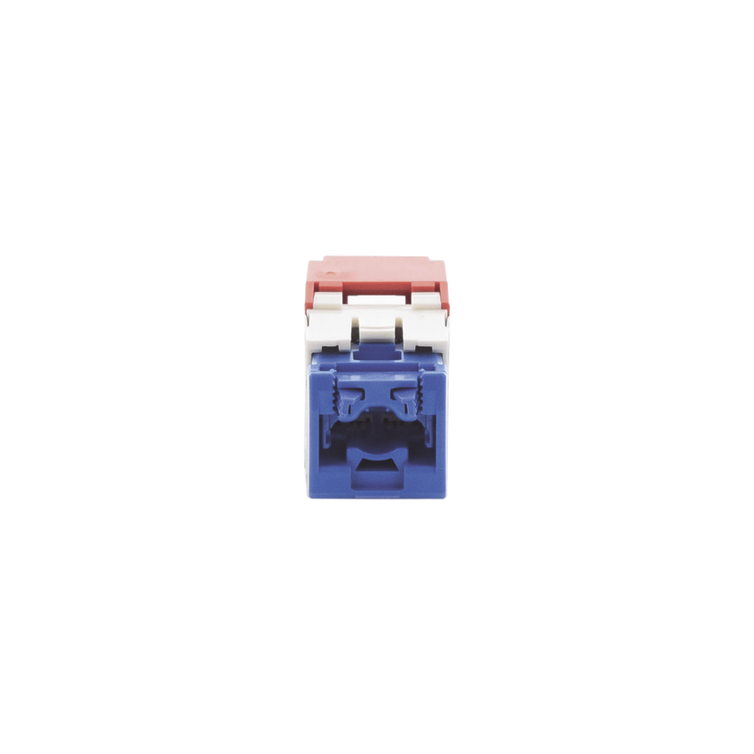 Conector Jack RJ45 Estilo TG, Mini-Com, Categoría 6A, de 8 Posiciones y 8 Cables, Color Rojo