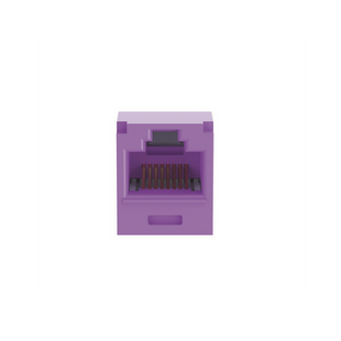 Conector Jack RJ45 Estilo TG, Mini-Com, Categoría 6A, de 8 Posiciones y 8 Cables, Color Violeta