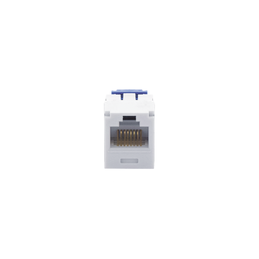 Conector Jack RJ45 Estilo TG, Mini-Com, Categoría 6A, de 8 Posiciones y 8 Cables, Color Blanco